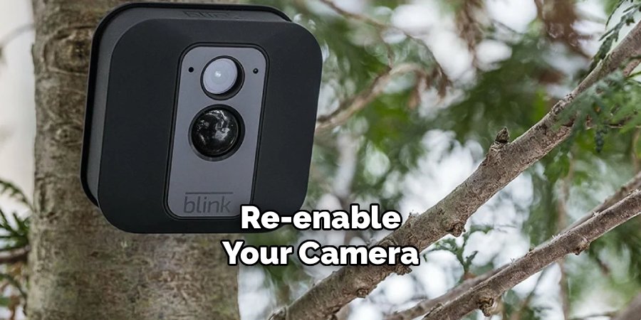 Re-enable
Your Camera