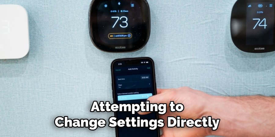Attempting to Change Settings Directly