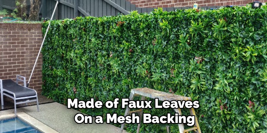Made of Faux Leaves
On a Mesh Backing