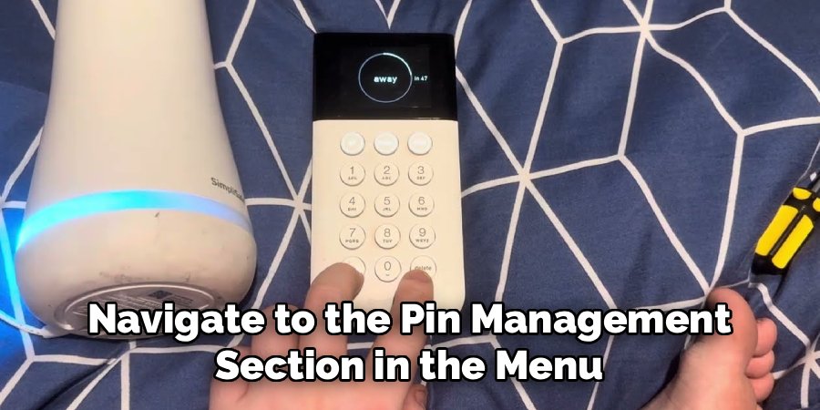 Navigate to the Pin Management
Section in the Menu