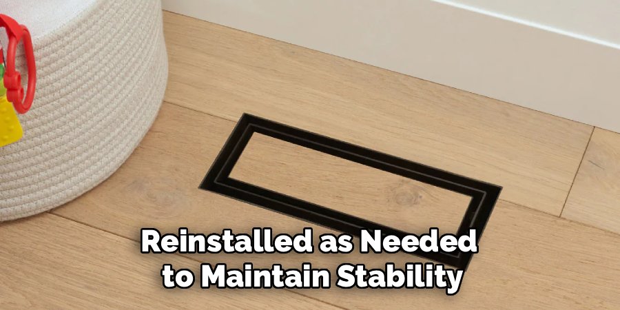 Reinstalled as Needed
to Maintain Stability